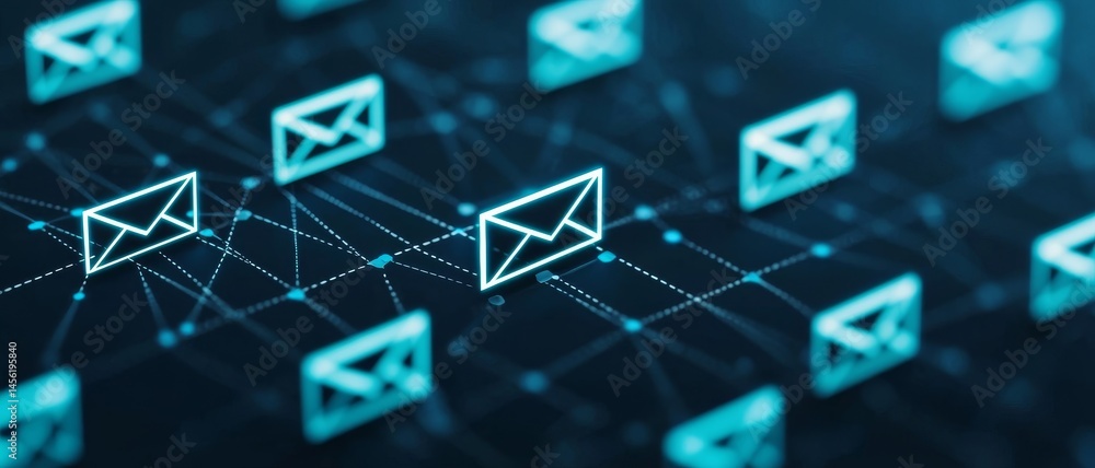 Aufkleber digital representation of email communication and connectivity. digital marketing automation email c