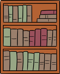 Illustration of bookshelf
