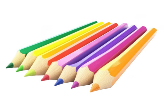Set of Colorful Pencils on Black Background for Art Projects and Design