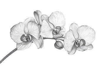 Obraz na płótnie Canvas Capture the Beauty of Delicate Orchid in Elegant Sketch, Graceful Details