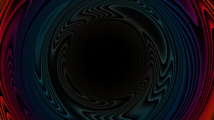 Abstract Swirling Vortex Dark Blue, Red, and Black