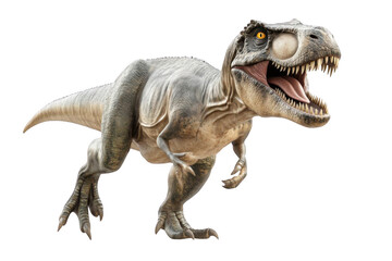 Fototapeta premium Dinosaur Roars, a Prehistoric Creature From the Past, a Majestic Fossil Model