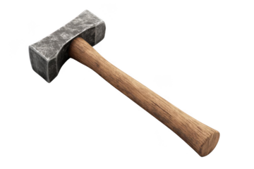 Metal Sledge Hammer With Wooden Handle, A Tool For Construction And Demolition