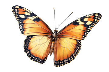 Monarch Butterfly In Full Display With Orange And Black, Graceful Flight.