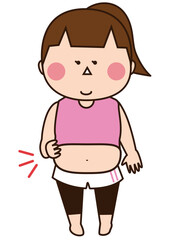 Fototapeta premium お腹が出ているおデブの女性