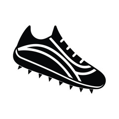 racing spikes shoe icon vector art silhouette