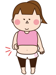 お腹が出ているおデブの女性