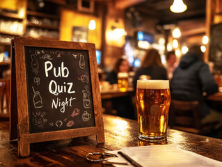 Quiz night at the pub with drinks and great vibes!