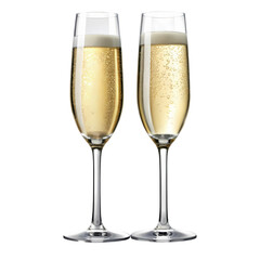 Two Glasses of Sparkling Champagne A Toast to Celebration on Transparent background