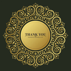 classic gold thank you wedding card