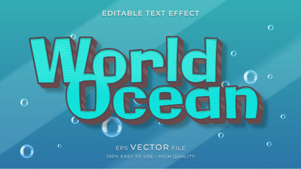 Creative Text Effect for World Ocean Day