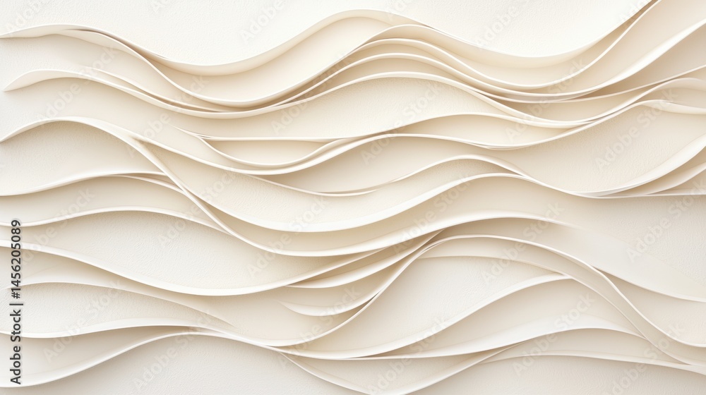 Poster a textured, wave-like pattern in a cream color.