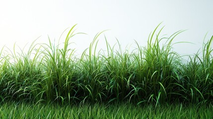 Obraz premium Lush green grass blades reaching upwards in a bright field scenery