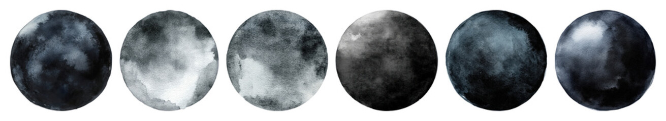 PNG Black watercolor sphere art illustration monochrome., transparent background