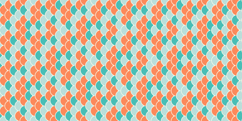 Vibrant teal and coral geometric pattern.  Seamless design ideal for textiles, website backgrounds, or packaging.