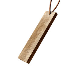 wooden bookmark hovering mid-air, isolated on white background