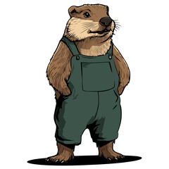 beaver, animal, vector, transparent background, mammal, rodent, nature, cute, wildlife, furry, small, brown, zoo, isolated