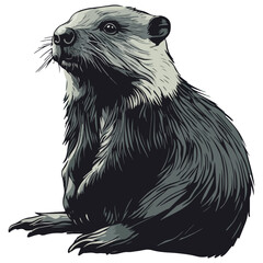 Obraz premium beaver, animal, vector, transparent background, mammal, rodent, nature, cute, wildlife, furry, small, brown, zoo, isolated