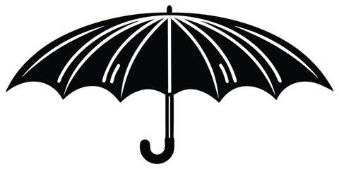 umbrella silhouette icon monsoon style vector illustration