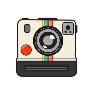 vintage retro polaroid digital camera icon vector illustration 