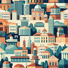 Fototapeta premium seamless pattern of buildings in city