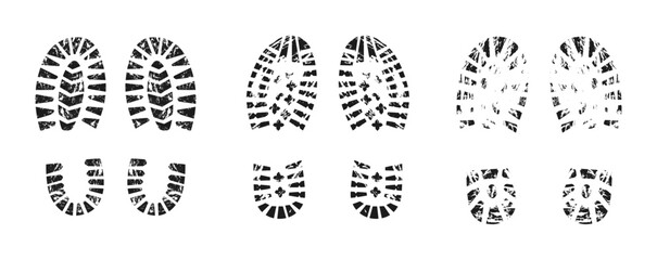 Set Grunge silhouette of footprint vector illustrations
