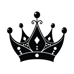 royal golden crown gemstones vector art silhouette