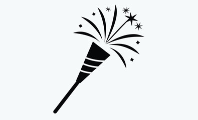  Firework rocket silhouette, Beautiful firework rocket celebration decor vector illustration design,  fireworks for 4th of July, new year celebration