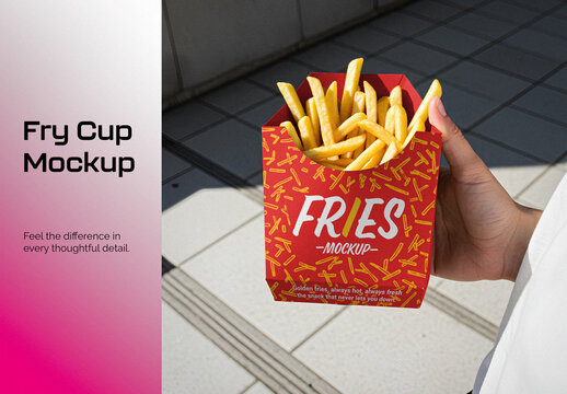 Paper Fries Cup Mockup