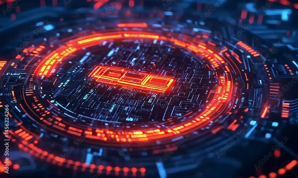 Poster abstract glowing circular design technology background