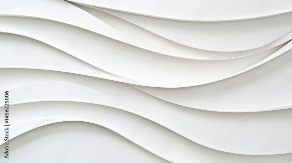 Poster a white abstract pattern with curved lines.