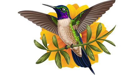 Obraz premium colorful hummingbird on branch