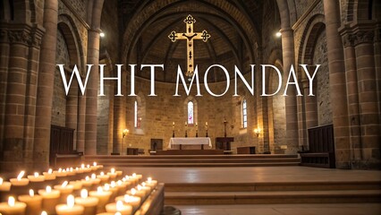 church in the church background for "WHIT MONDAY "typography