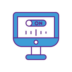 Computer Turn On vector icons stock illustration