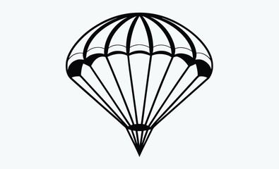  Parachute silhouette, Ski parachute gliding silhouette vector, paraglider vector illustration, Paragliding Parachute Silhouette