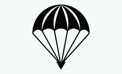  Parachute silhouette, Ski parachute gliding silhouette vector, paraglider vector illustration, Paragliding Parachute Silhouette