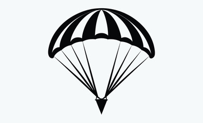  Parachute silhouette, Ski parachute gliding silhouette vector, paraglider vector illustration, Paragliding Parachute Silhouette