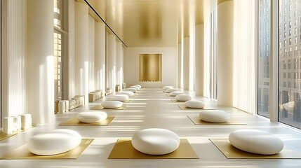 Serene Minimalist Yoga Studio Interior Design