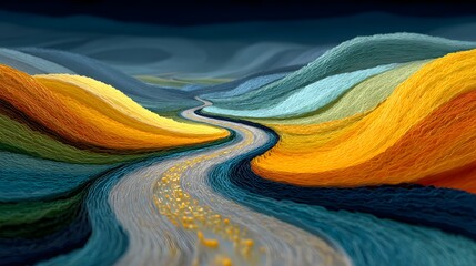 Digital Illustration of Unwavering Commitment and Determined Persistence Leading to Unprecedented Success in a Dynamic Abstract Style