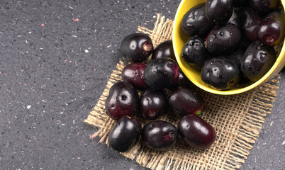 Jambul or Jamun (Syzygium cumini) isolated on white background 