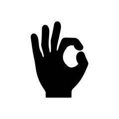 Obraz premium Ok hand silhouette icon vector flat design.