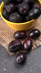 Jambul or Jamun (Syzygium cumini) isolated on white background 