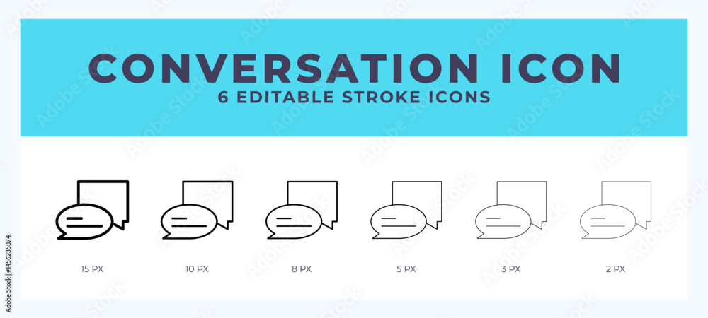 Aufkleber conversation lineal icon symbol vector. black outline for web. app. presentation and more.