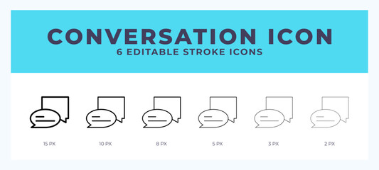 Conversation lineal icon symbol vector. Black outline for web. App. Presentation and more.