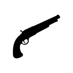 Gun silhouette icon vector flat design.
