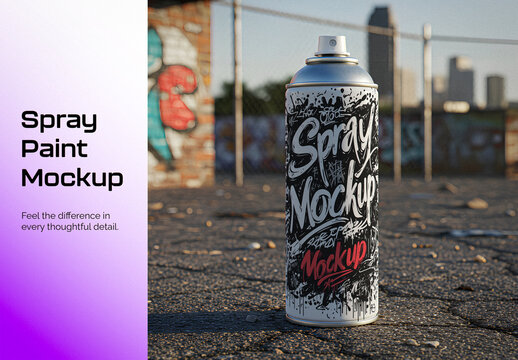 Spray Paint Bottle Mockup