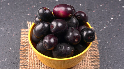 Jambul or Jamun (Syzygium cumini) isolated on white background 