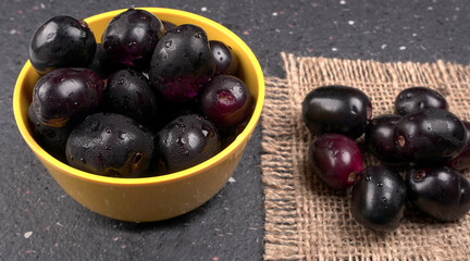 Jambul or Jamun (Syzygium cumini) isolated on white background 