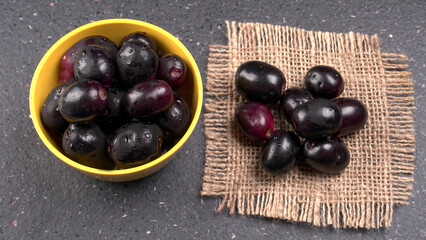 Jambul or Jamun (Syzygium cumini) isolated on white background 