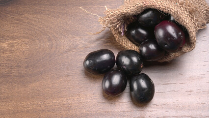 Jambul or Jamun (Syzygium cumini) isolated on white background 